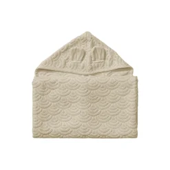 Junior håndklæde med hætte og ører, almond