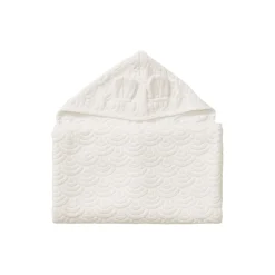Junior håndklæde med hætte og ører, off-white