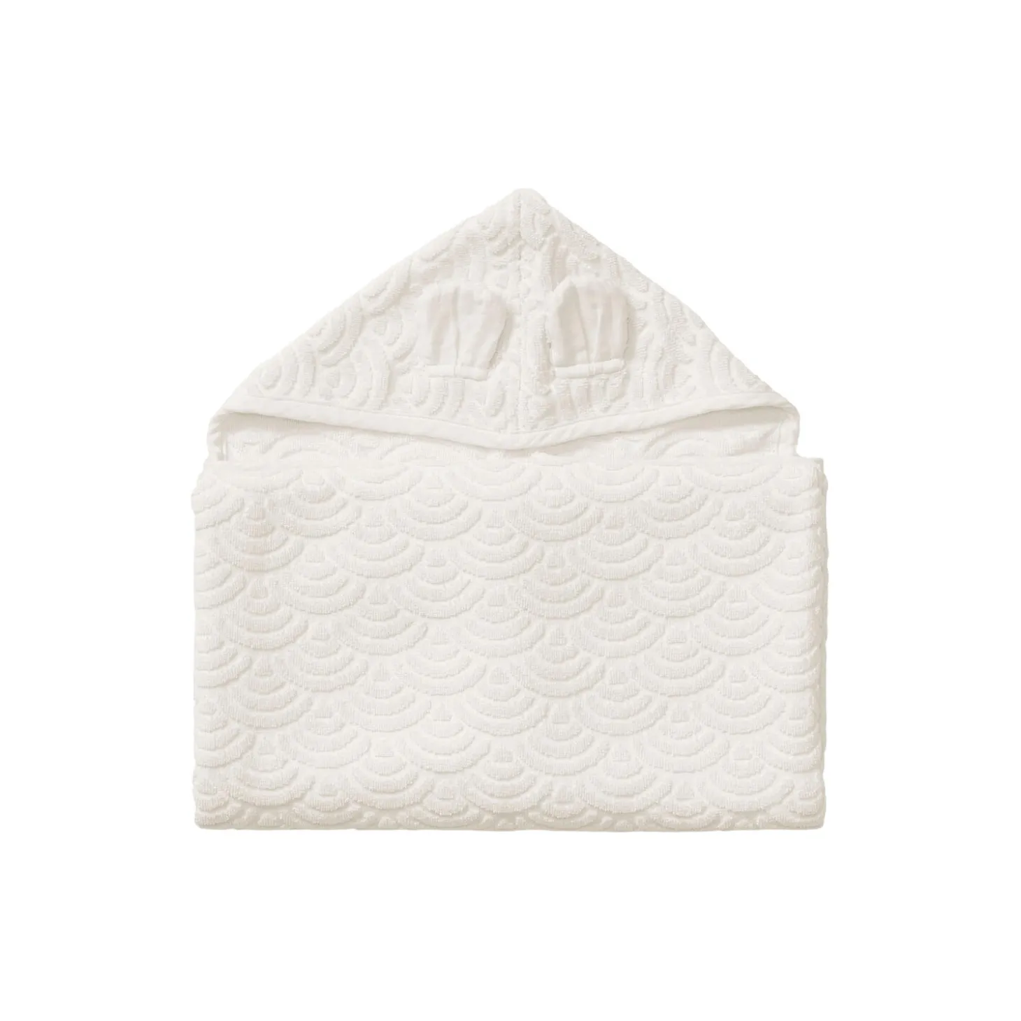 Junior håndklæde med hætte og ører, off-white