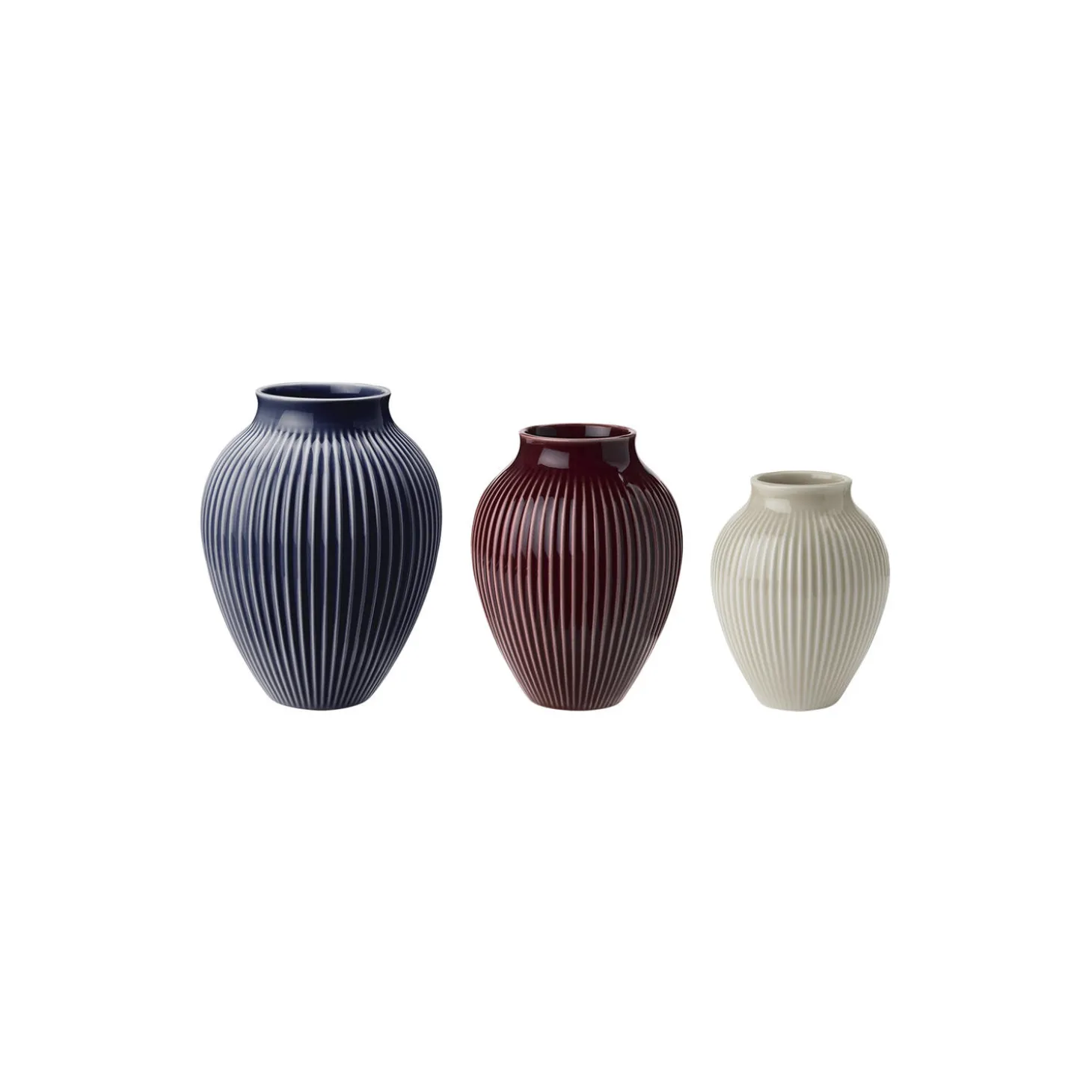 Knabstrup mini vase ripple 3 Stk., berry, sand, blue