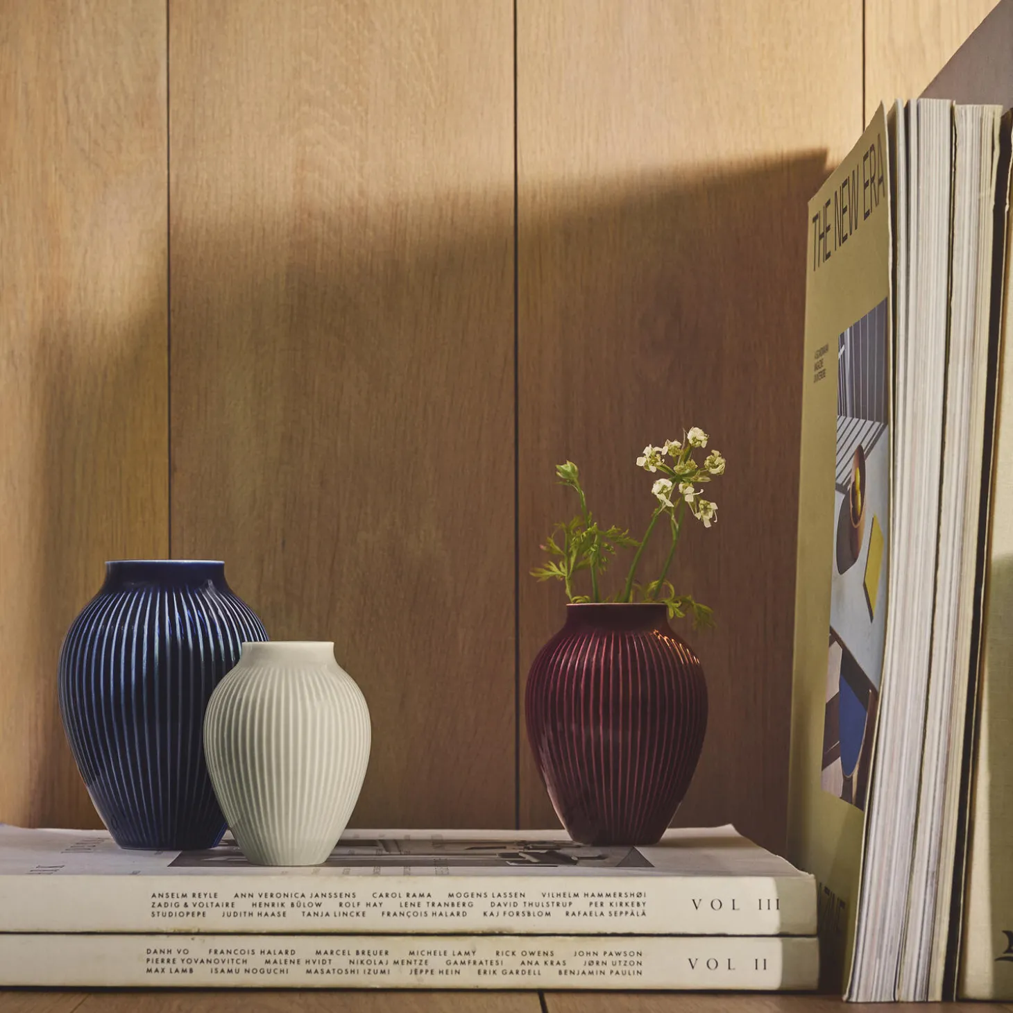 Knabstrup mini vase ripple 3 Stk., berry, sand, blue