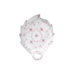 Koral Musselmalet Halvblonde fad bladformet 23 cm