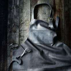 Læderforklæde, sort