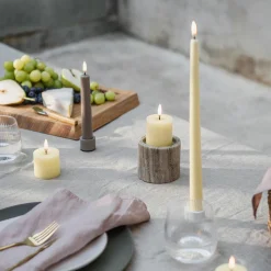 LED Classic Taper Candle 15 cm 2 pcs, sandstone