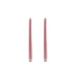 LED Classic Taper Candle 25 cm 2 pcs, dusty rose