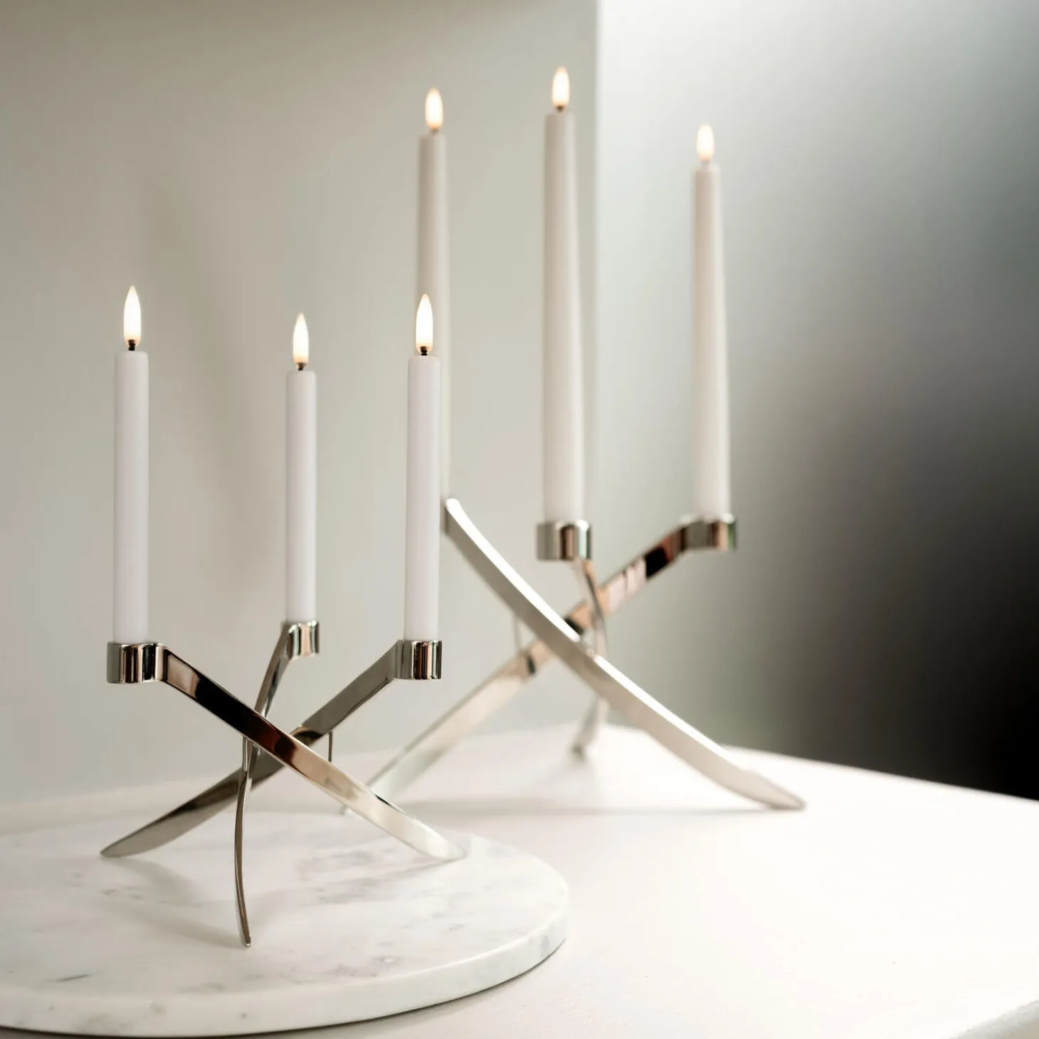 LED Mini Taper Candle 14 cm 2 pcs, nordic white