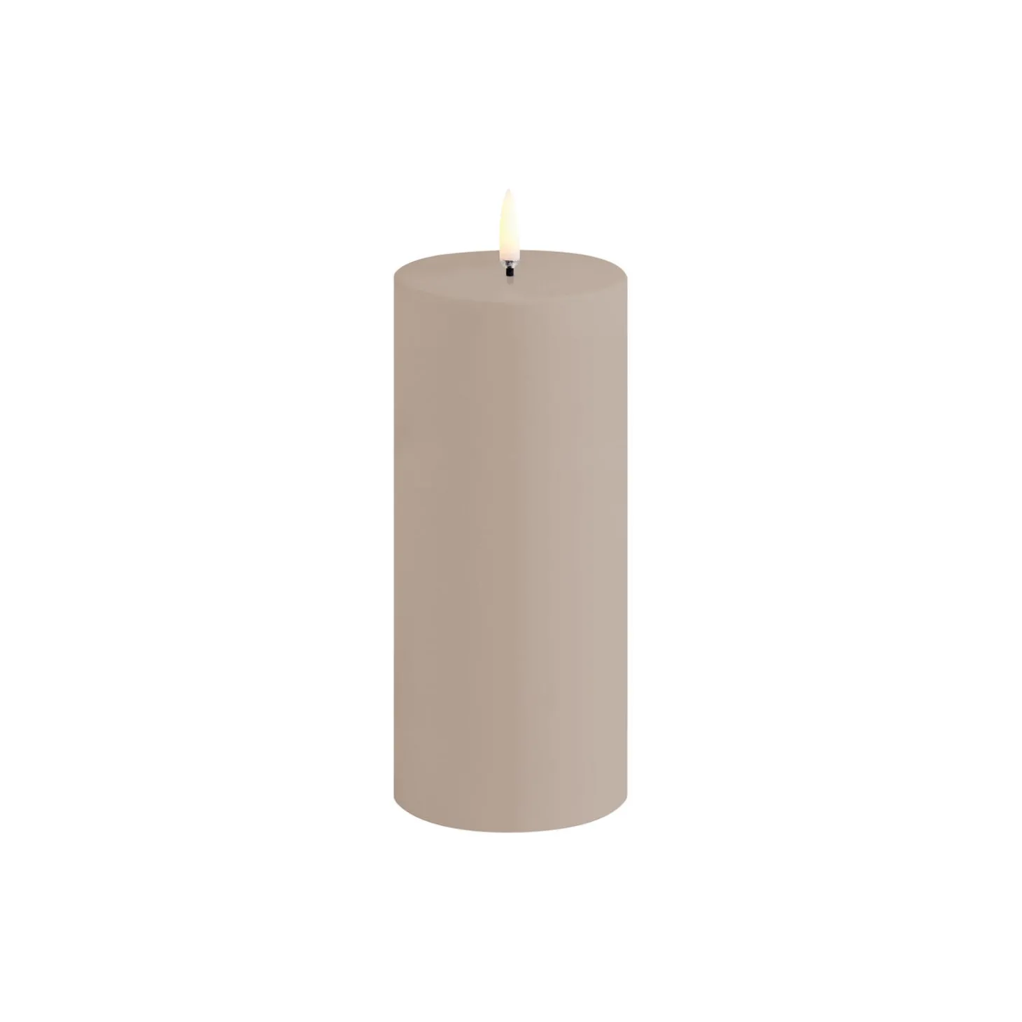 LED Outdoor Pillar Candle 13 cm, sandstone