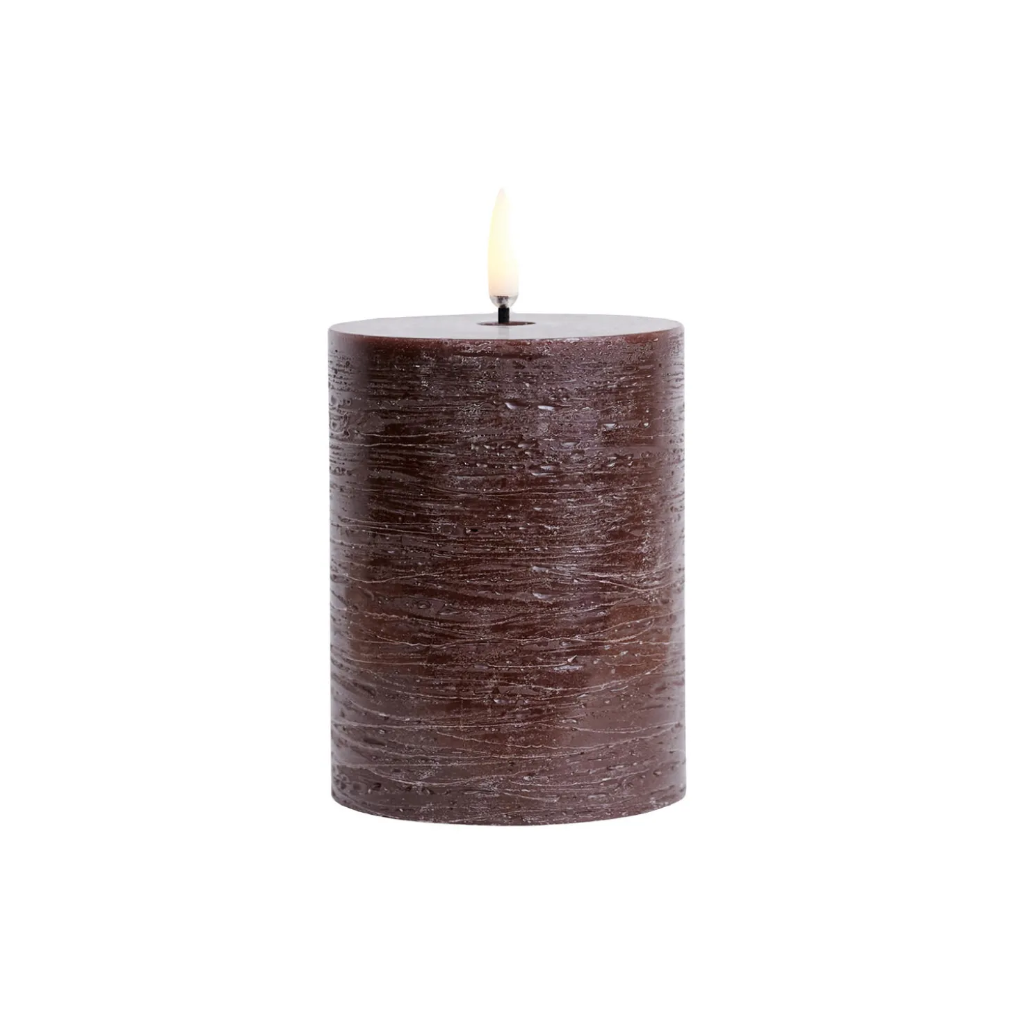 LED Pillar Candle 10 cm, brown