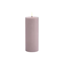 LED Pillar Candle 20 cm, light lavender