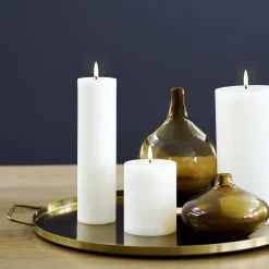 LED Pillar Candle 22 cm, nordic white