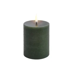 LED Pillar Candle 10 cm, pine green