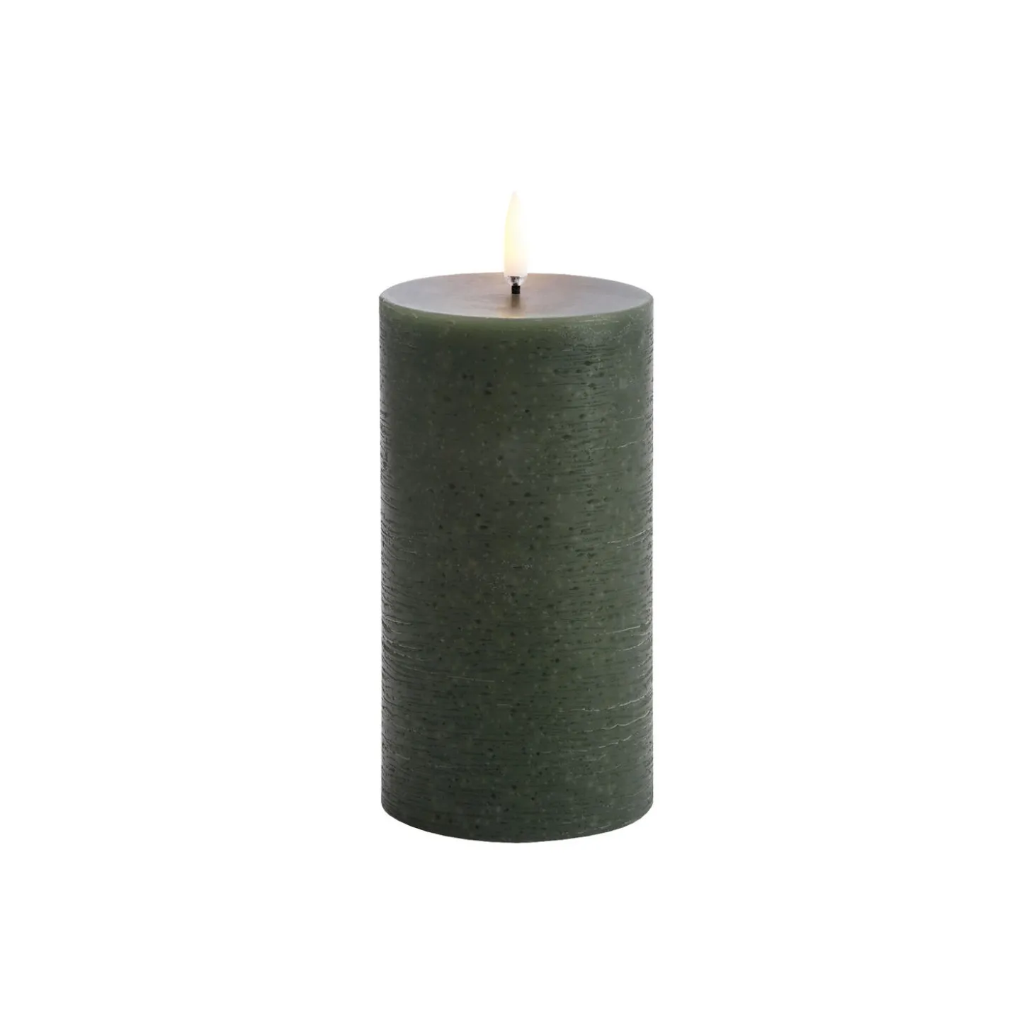 LED Pillar Candle 15 cm, pine green