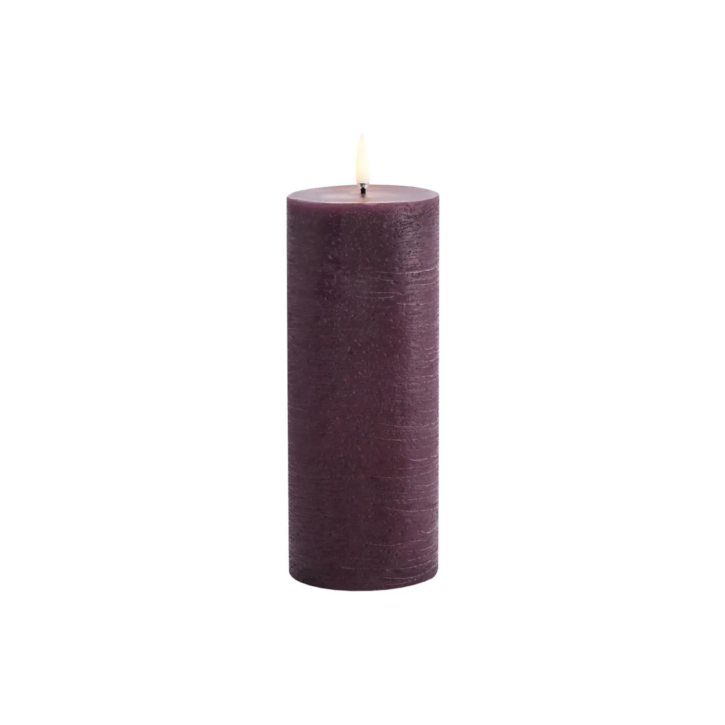 LED Pillar Candle 20 cm, plum