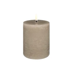 LED Pillar Candle 10 cm, sandstone