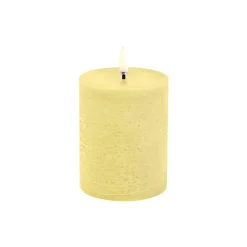 LED Pillar Candle 10 cm, wheat yellow
