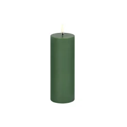 LED pillar candle, olive green