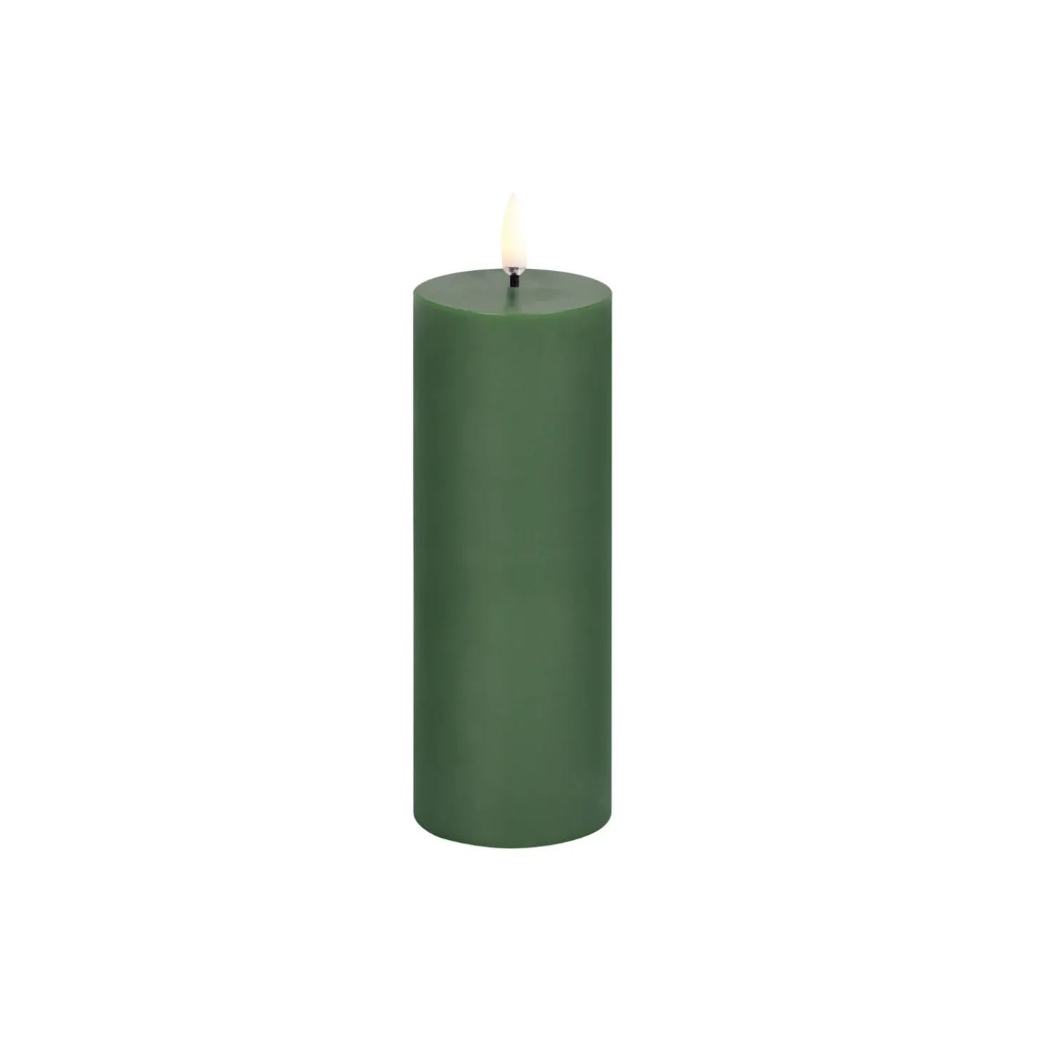 LED pillar candle, olive green