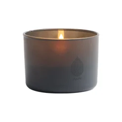 LED rechargeable glass candle, grey