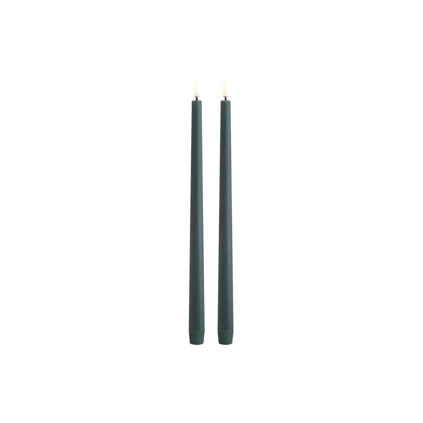 LED Slim Taper Candle 32 cm 2 pcs, pine green