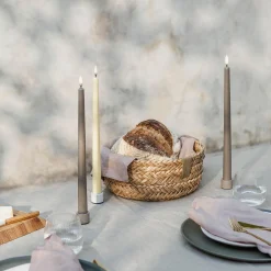 LED Slim Taper Candle 32 cm 2 pcs, sandstone