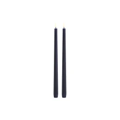 LED Slim Taper Candle 32 cm 2 pcs, dark blue