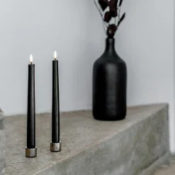 Light Candleholder 2 pcs, matte black