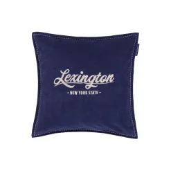Logo Pillow Cover, dark blue/lt beige