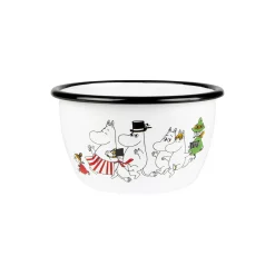 Mumidalen emaljeskål, hvid