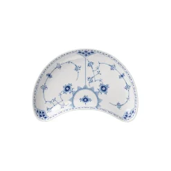 Musselmalet Halvblonde halvmåneformet fad 22 cm