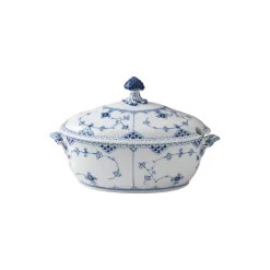 Musselmalet Halvblonde terrin med låg 200 cl