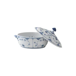 Musselmalet Halvblonde terrin med låg 200 cl