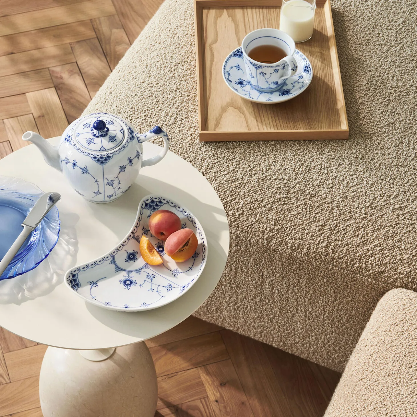 Musselmalet Halvblonde tekande 70 cl