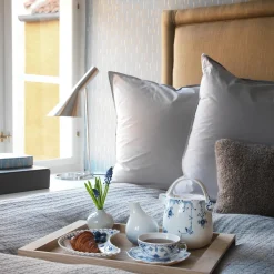 Musselmalet Helblonde halvmåneformet asiet 22 cm