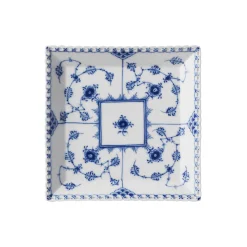 Musselmalet Helblonde lille firkantet fad 14 cm