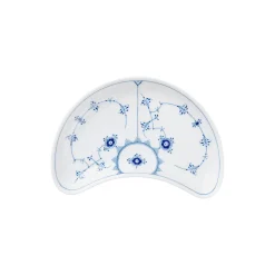 Musselmalet Riflet asiet halvmåneformet 22 cm