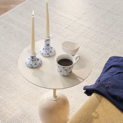 Musselmalet Riflet lysestage 11,5 cm