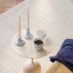 Musselmalet Riflet lysestage 7,5 cm