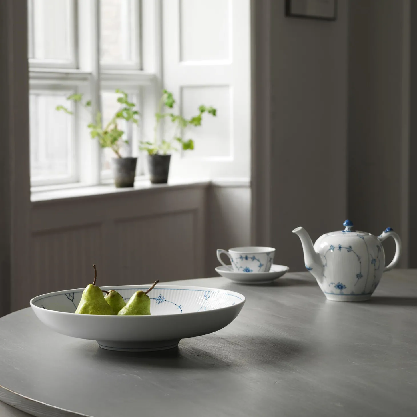 Musselmalet Riflet skål 34 cm