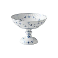 Musselmalet Riflet skål på høj fod 80 cl