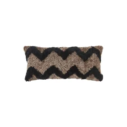 PATTERN COLLECTION Zig Zag pude, taupe/black