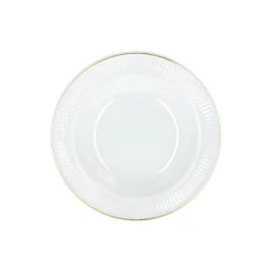 Plissé dyb tallerken Ø 22 cm, hvid/guld
