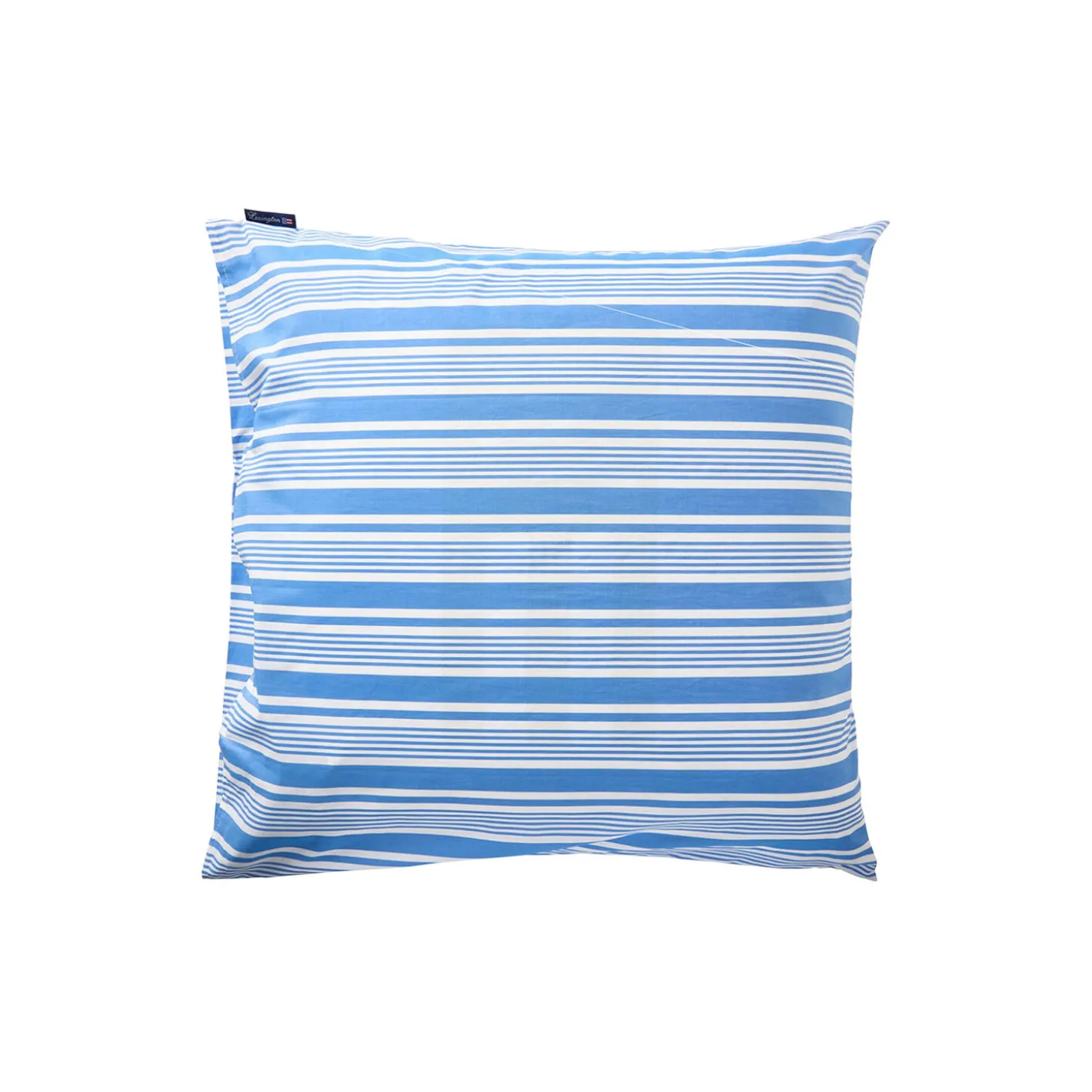 Pudebetræk i bomuldspoplin med hvide og blå striber, blue/white