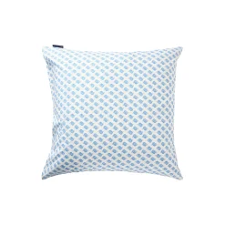 Pudebetræk i bomuldspoplin med hvidt og blåt print af skaller, white/blue