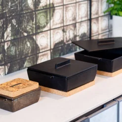 Rektangulært ovnfast fad med varmebrik