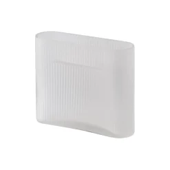 Ridge Vase, white/frosted glass