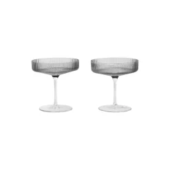 Ripple Champagne Saucers 2 pcs, smoked grey