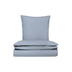 Satin sengesæt, dueblå