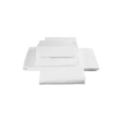 Satinvævet smal strib babydynebetræk, hvid