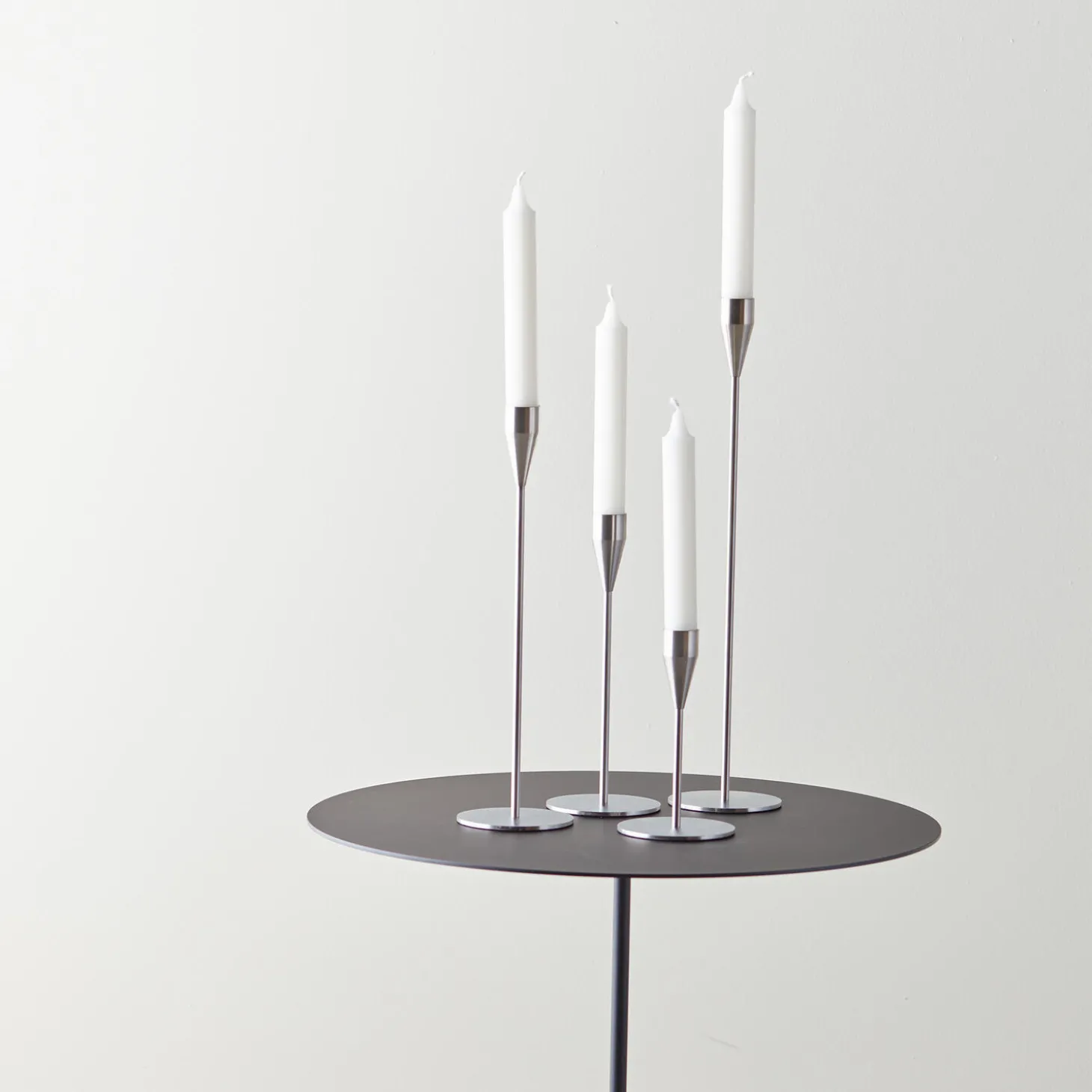 Saturn lysestage 36 cm, rustfri stål