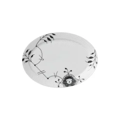 Sort Mega Riflet oval tallerken 28 cm